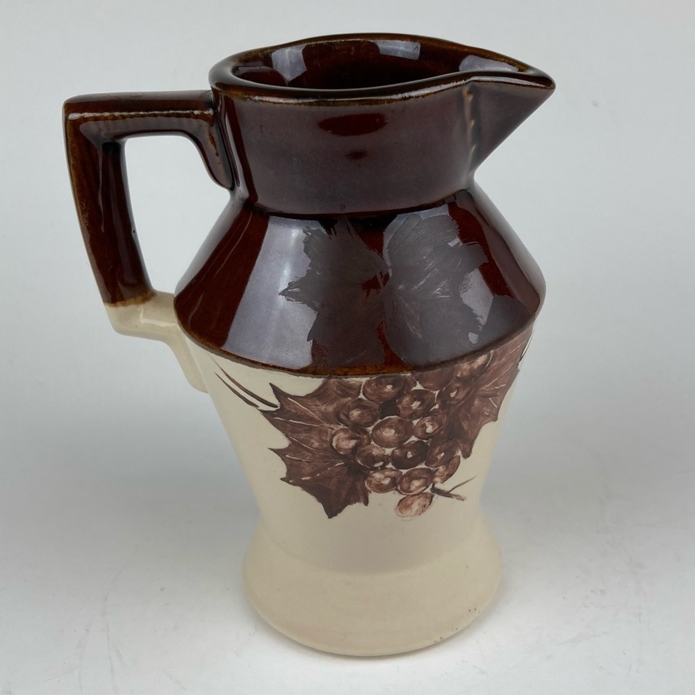 McCoy Vintage Brown & Cream Petite Pitcher Flaw